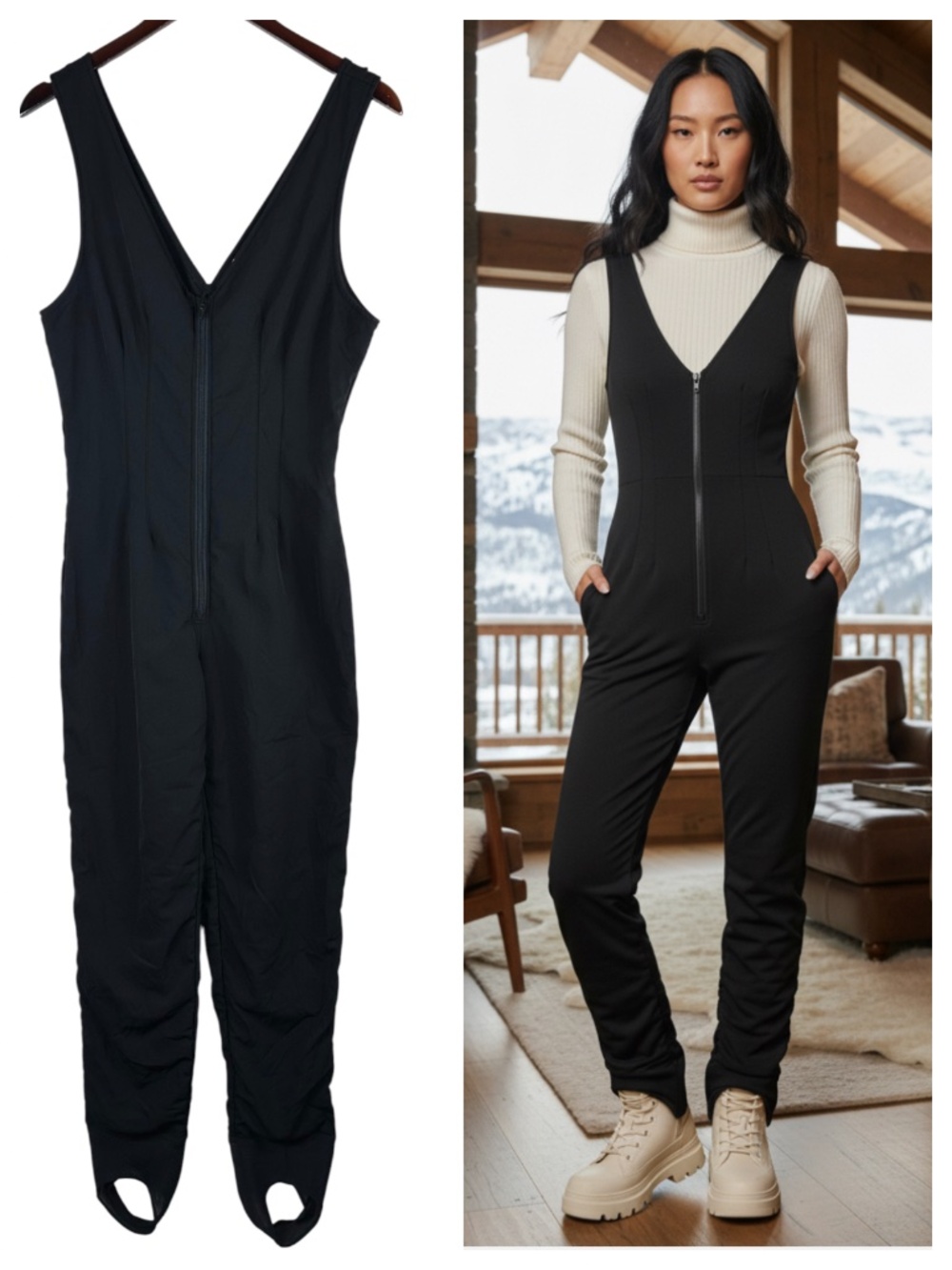 Vtg Nils Skiwear Snow Ski Pants Sz 12 Large Bib Overall Black Waterproof